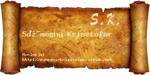 Sümeghy Krisztofer névjegykártya