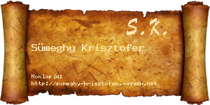 Sümeghy Krisztofer névjegykártya